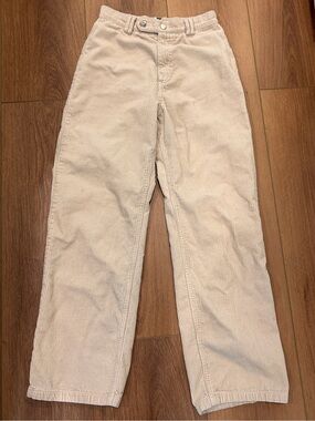 Princess Polly Beige Ribbed Corduroy Pants
